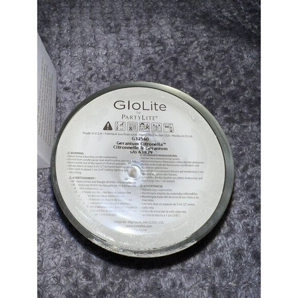 PARTYLITE Glo-Lite Jar Geranium Citronella Candle New in Box P2E/G26560 - Picture 8 of 9